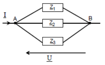 Impédances Z1, Z2 et Z3 en parallèle entre A et B