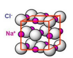 Structure NaCl : ions Cl- et Na+