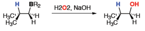 Oxydation de l'alkylborane par H2O2 et NaOH en alcool