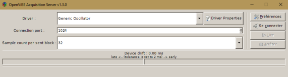 Figure 3.4 : serveur d'acquisition de la plateforme OpenViBE