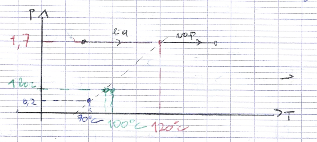 Report des paliers de changement d'état dans le plan (P, T)