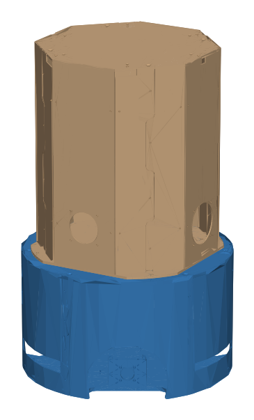 Rendu 3D de la description URDF de C-Rob : base mobile et module C2I